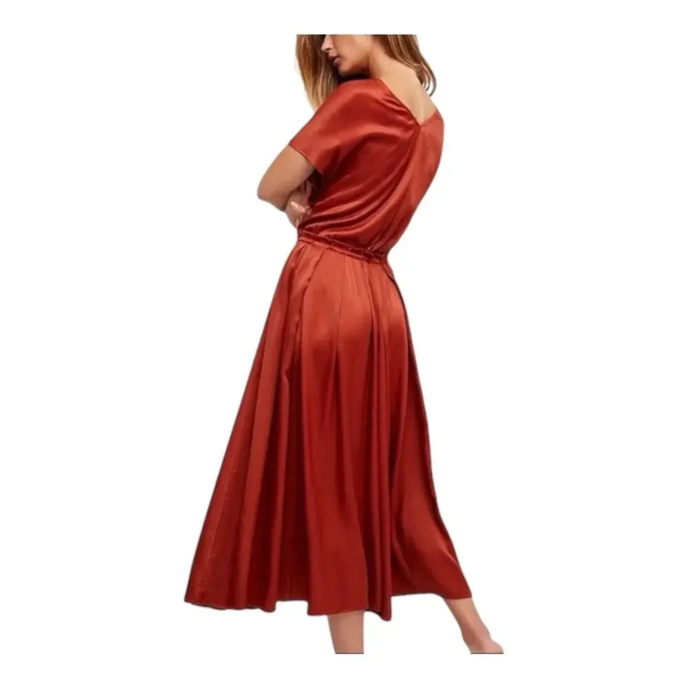 Free People Love and Feeling Midi Dress Copper Large NWT